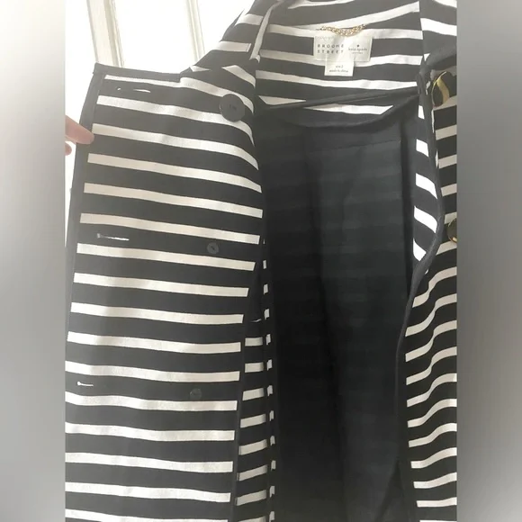 Kate Spade Broome Street Striped Size 2 Gold Button Blazer/Jacket Front Pockets - Picture 13 of 13